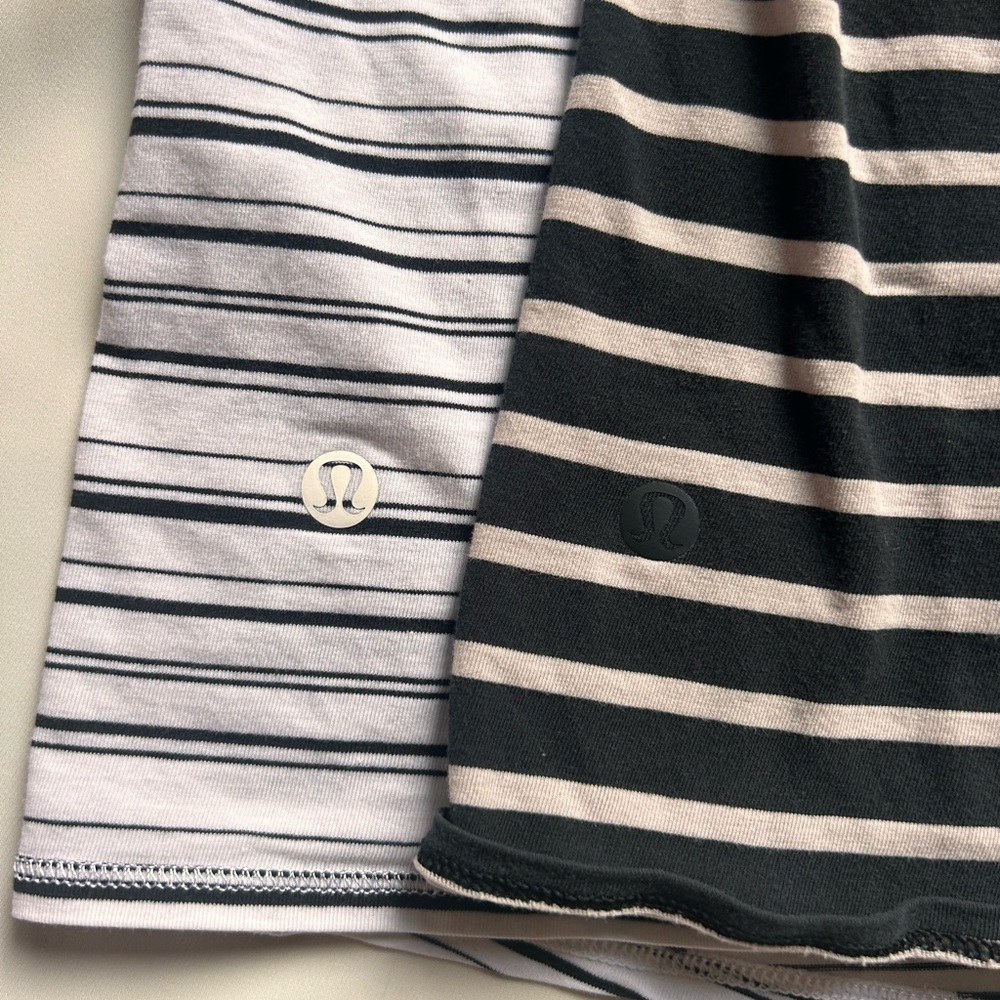 lululemon 2 Black and White Striped Tank Top BUNDLE - Picture 2 of 7